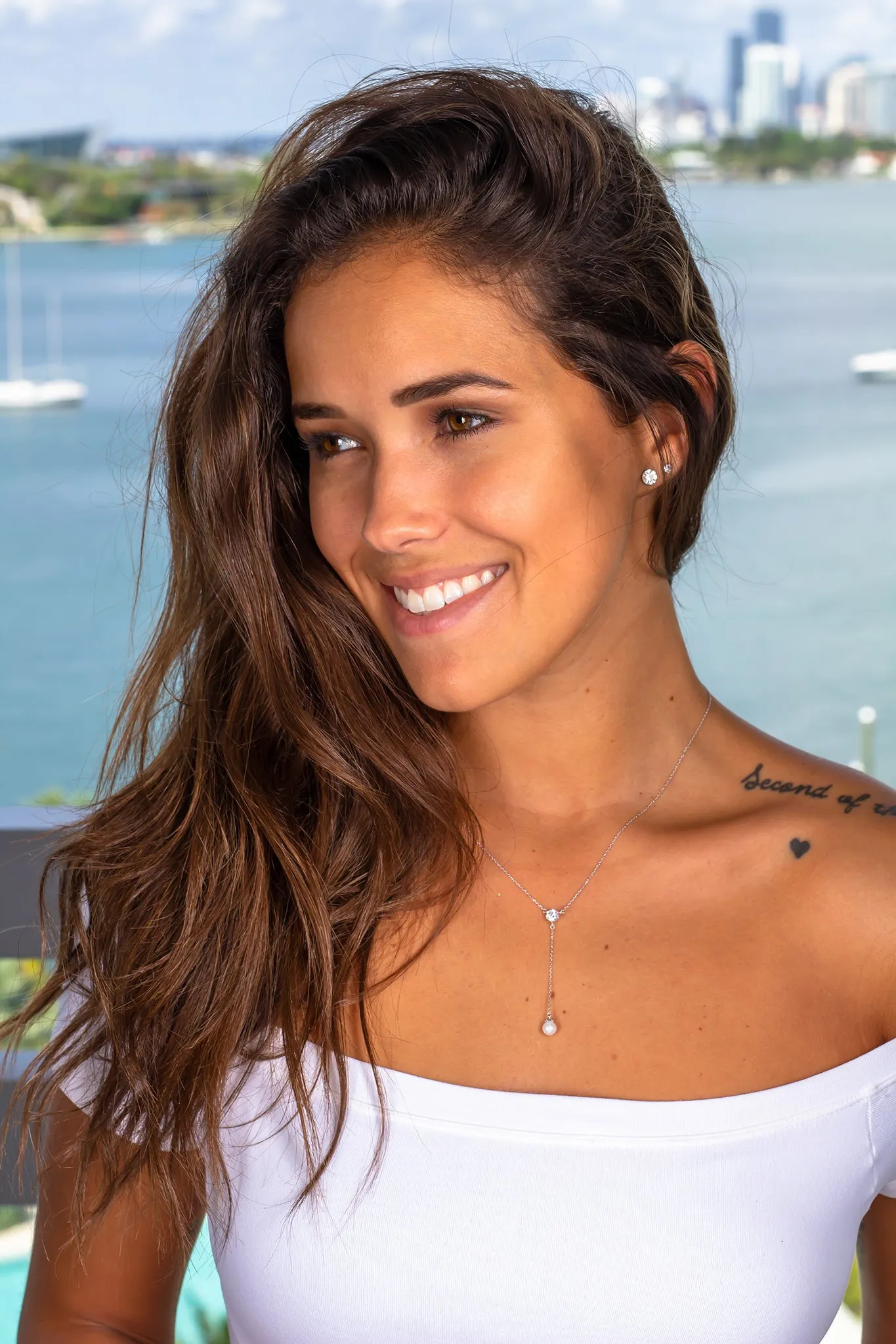 Silver Necklace with Pearl