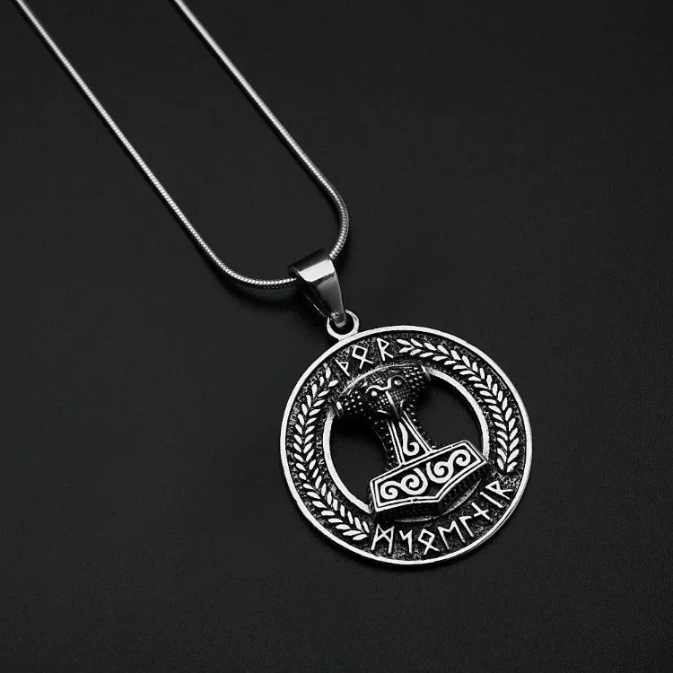 Silver Pendant Chain Thors Hammer For Men And Women