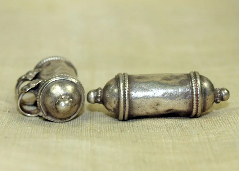 Silver Tube Pendant from India