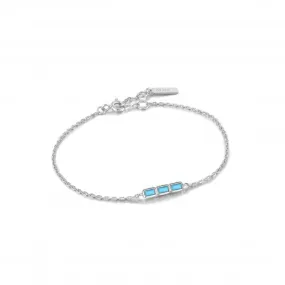 Silver Turquoise Bar Bracelet B033-01H