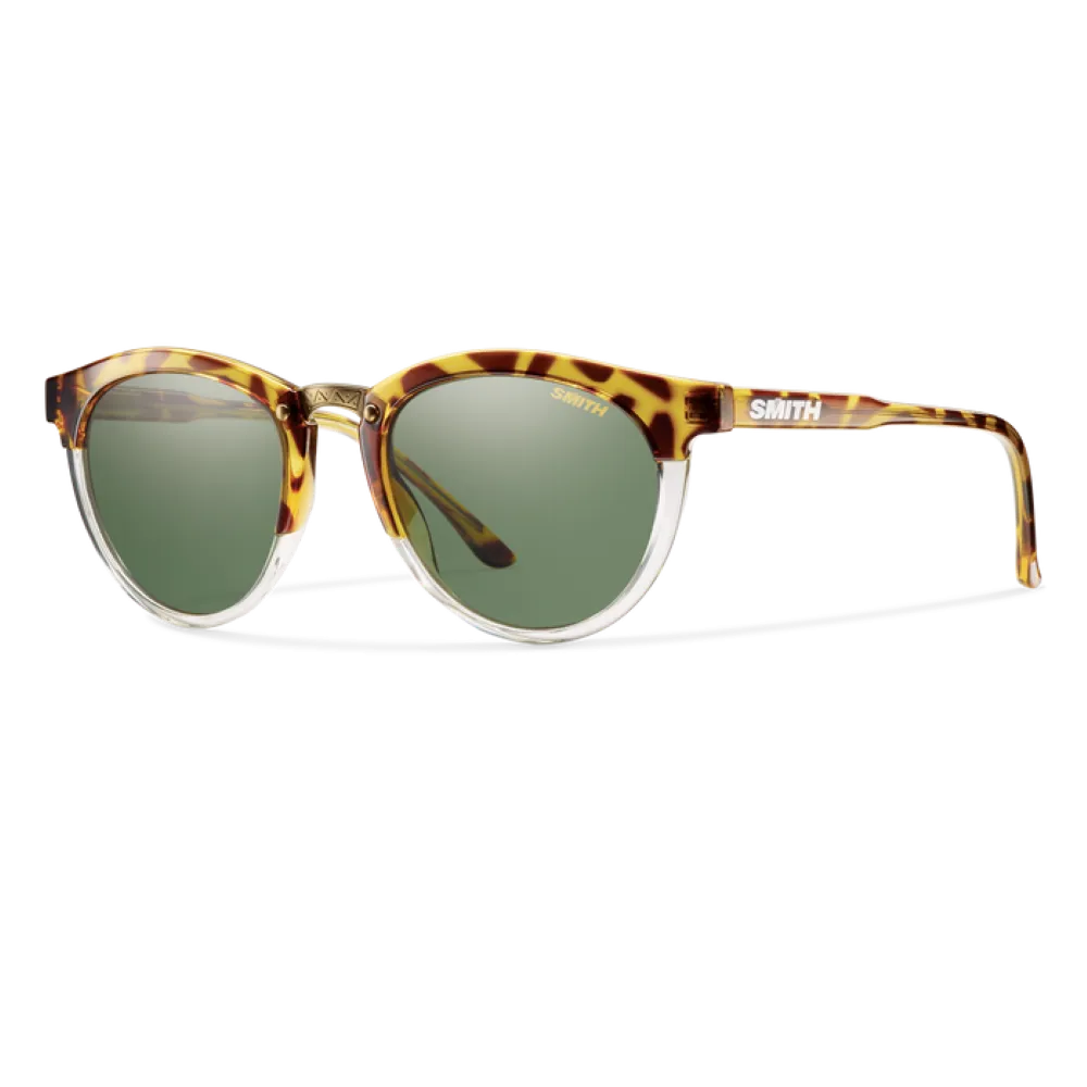 Smith Questa Amber Tortoise Frame - ChromaPop Polarized Gray Green Lens - Polarized Sunglasses