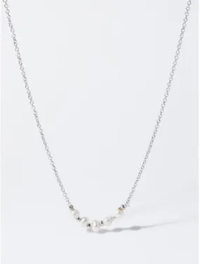 SS24 - Silver necklace with faux pearl