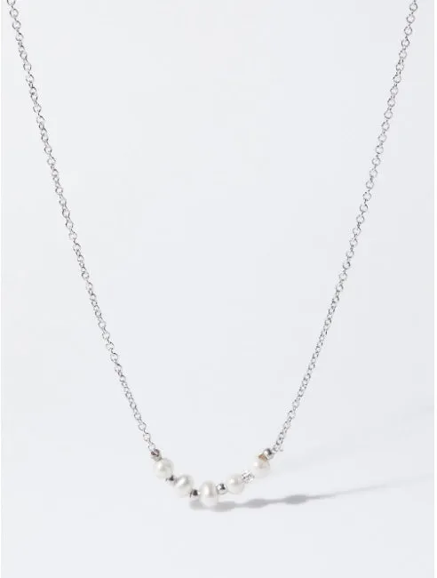 SS24 - Silver necklace with faux pearl