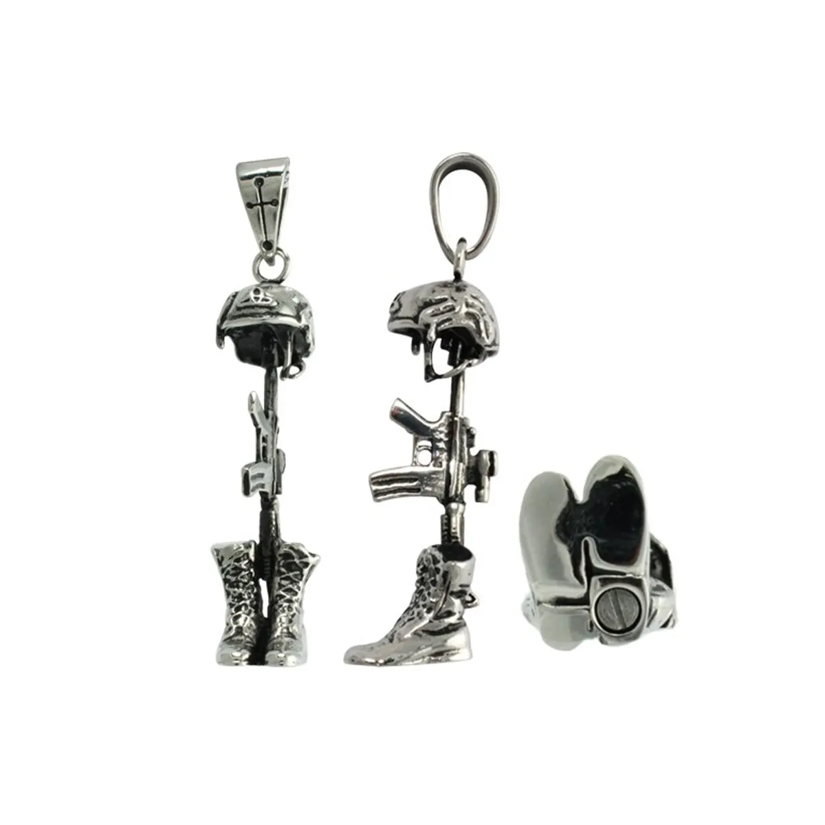 Stainless Steel Memorial Soldier Ash Holder Pendant