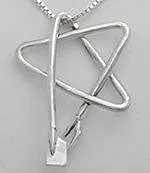 Star with 2 Mini Blades Together Pendant