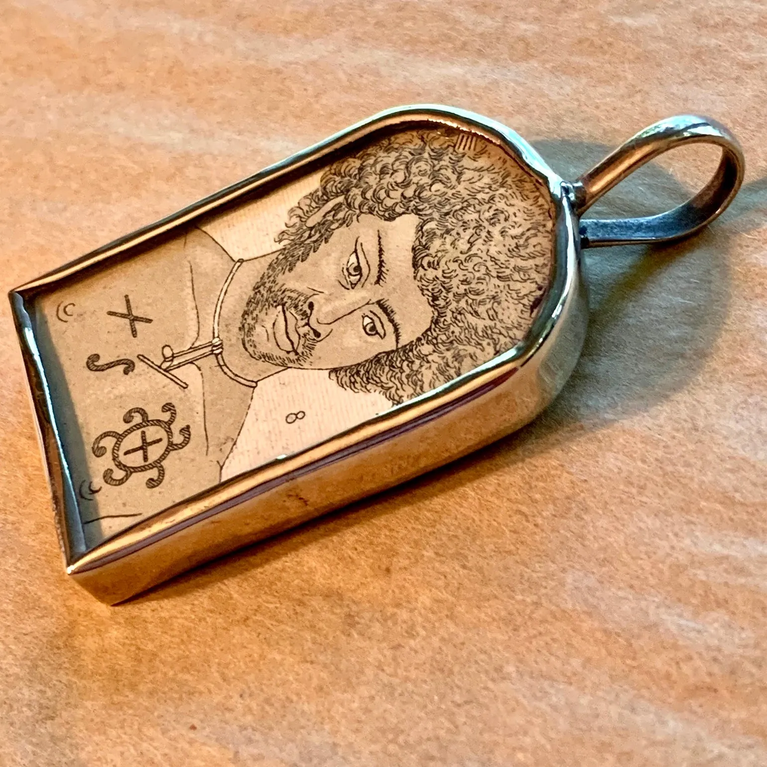 Sterling Pendant, Parisian Print