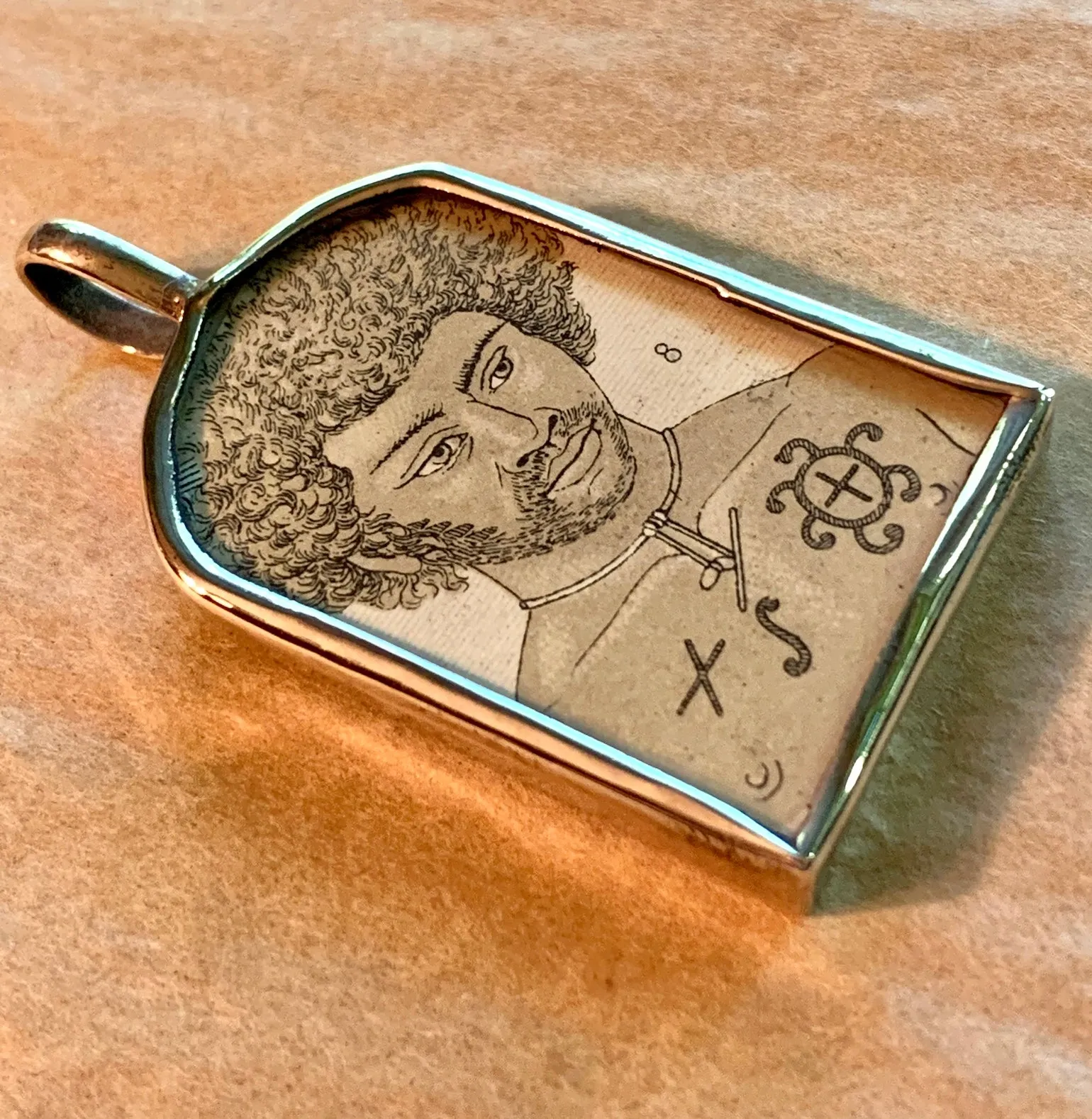 Sterling Pendant, Parisian Print