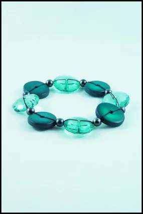 String Button Bead Stretch Bracelet