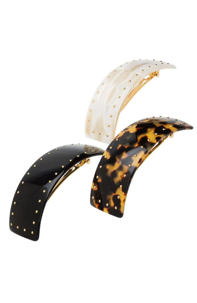 Studded Rectangle Volume Barrette