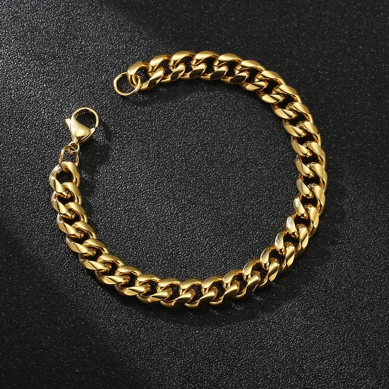 Stylish Cuban Chain Men's Bracelet - Creative Stainless Steel Jewelry for Trendsetters