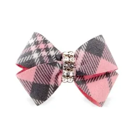 Susan Lanci Scotty Nouveau Hair Bow - Puppy Pink Plaid