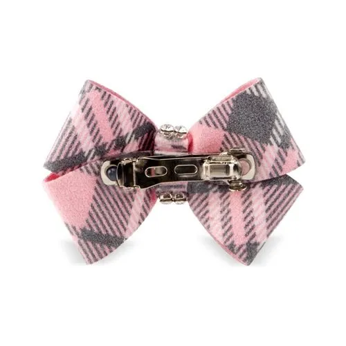 Susan Lanci Scotty Nouveau Hair Bow - Puppy Pink Plaid