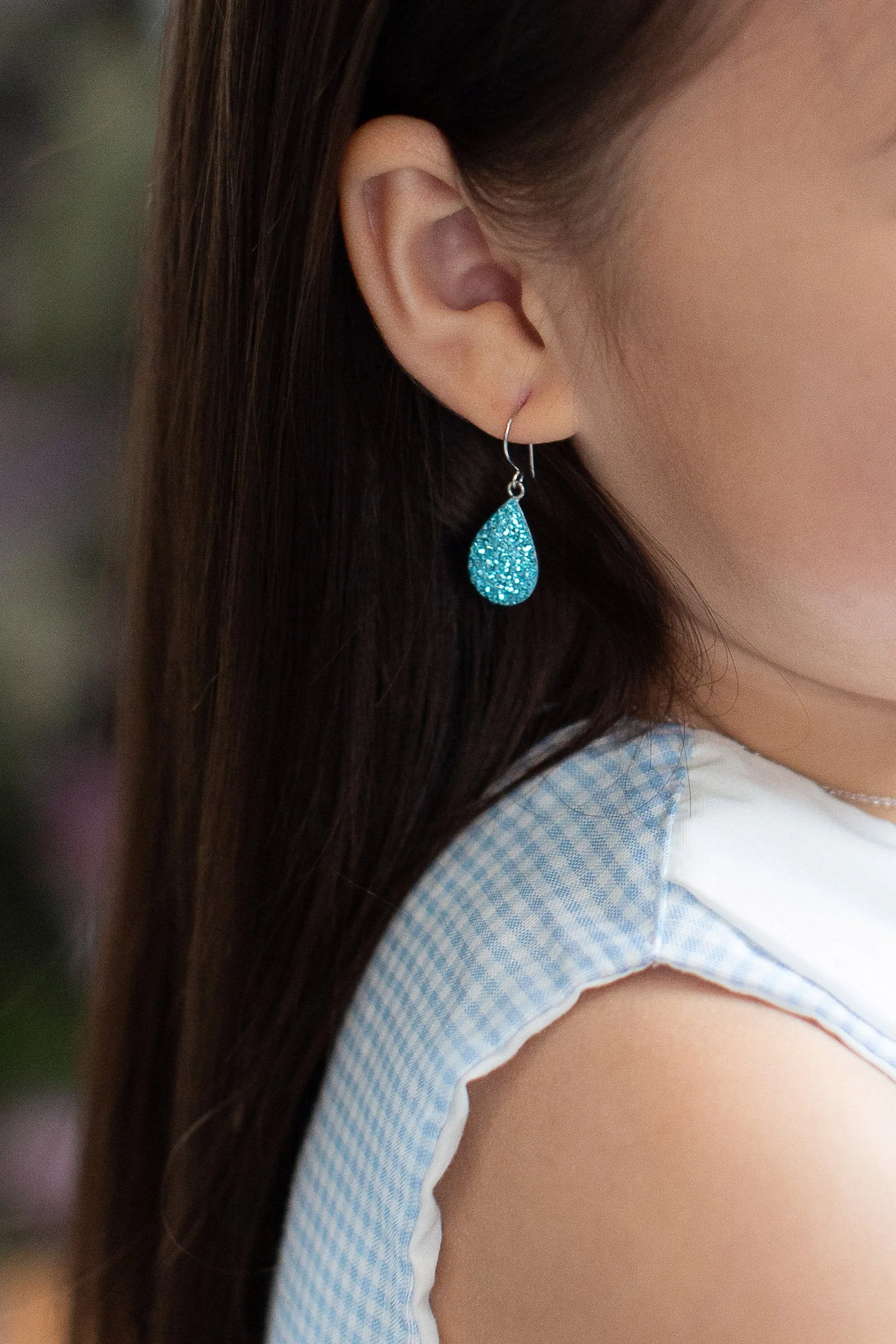 Swarovski Crystal Round Teardrop Silver Earrings