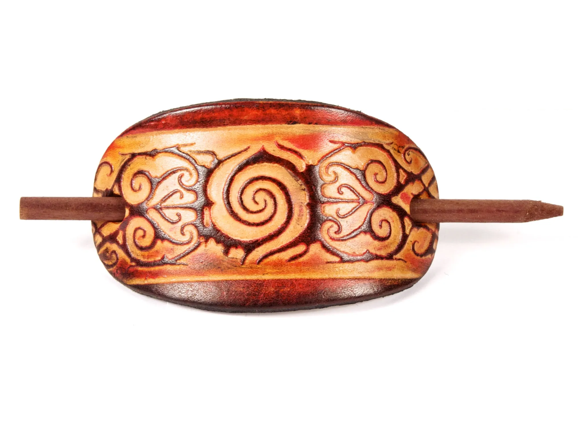 Tattoo Leather Hair Barrette