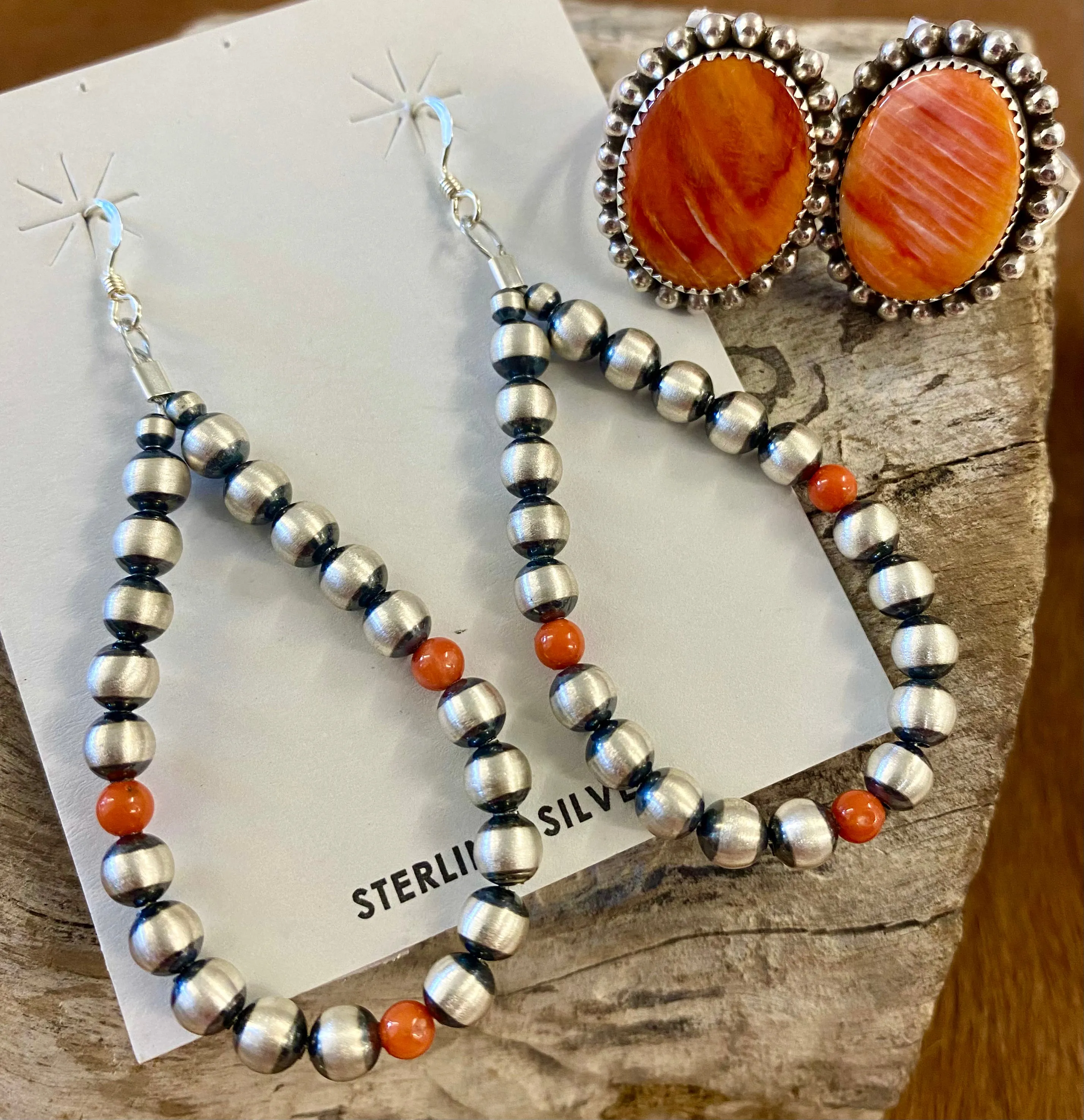 The Hartley Coral & Navajo Pearl Earrings