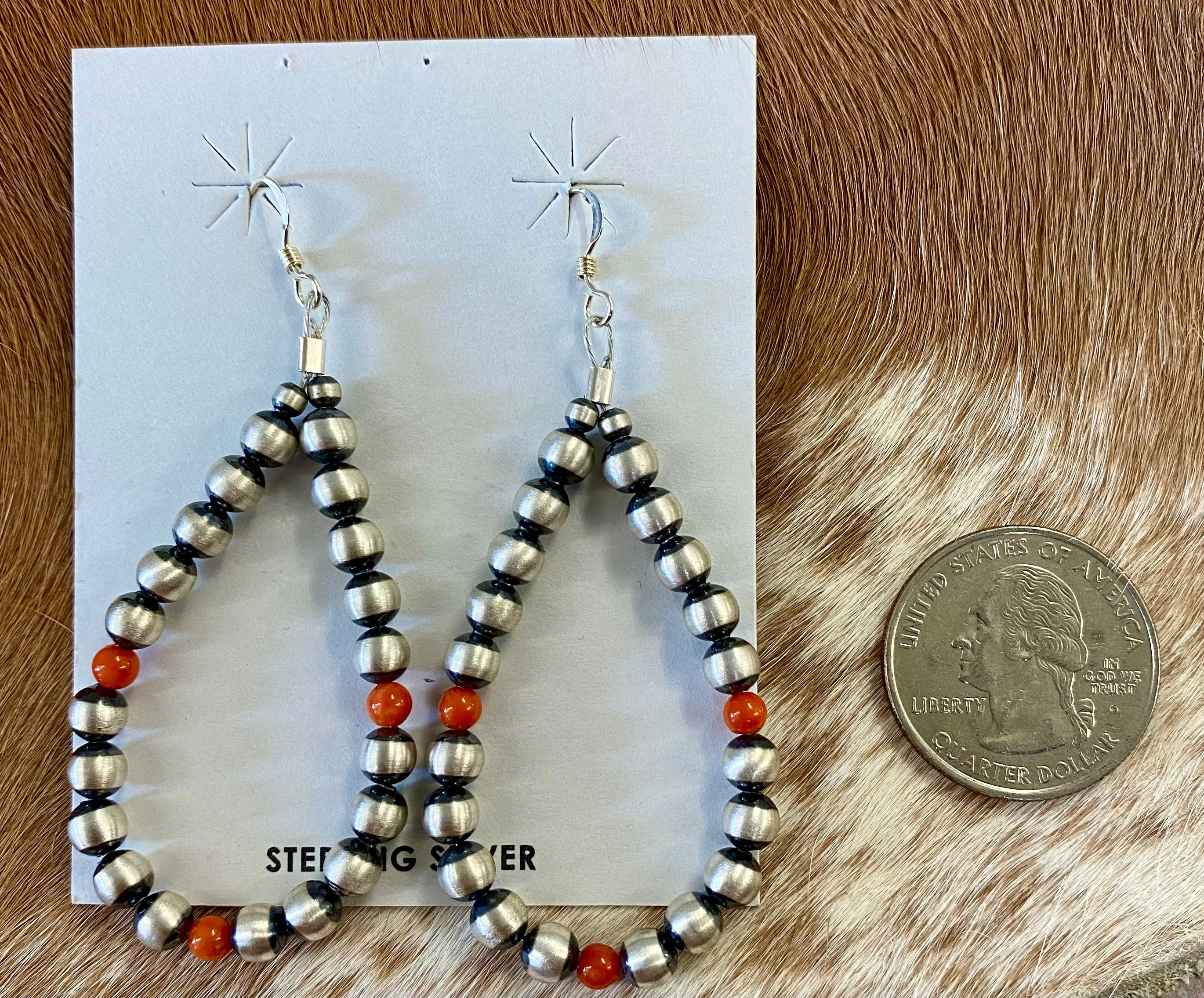The Hartley Coral & Navajo Pearl Earrings