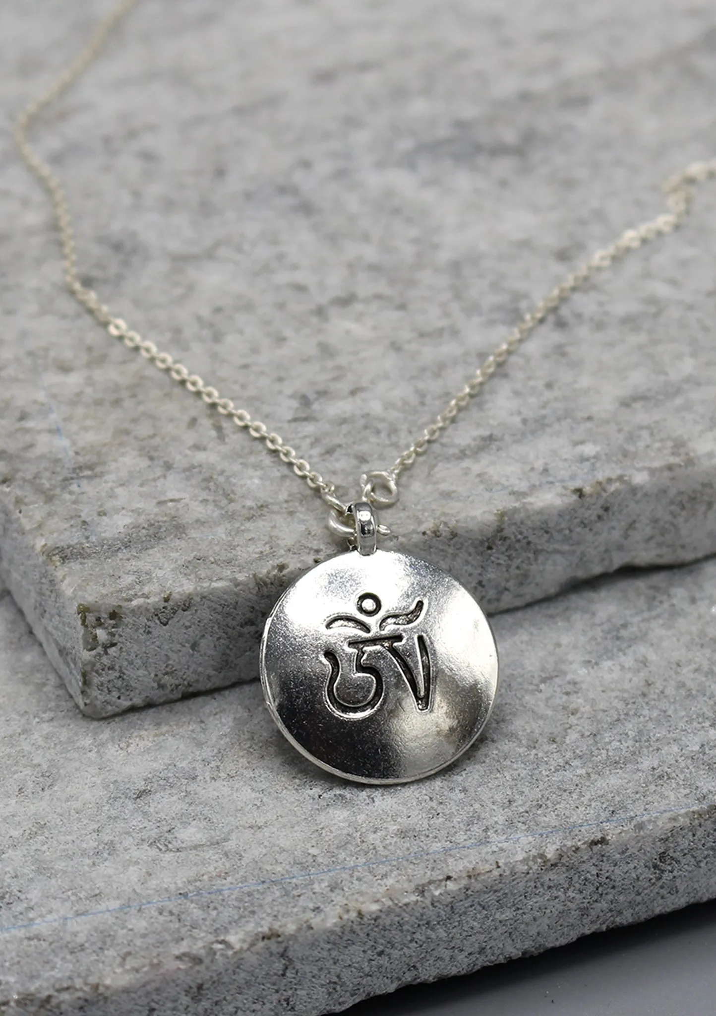 Tibetan Mandala and Om Carving Pendant