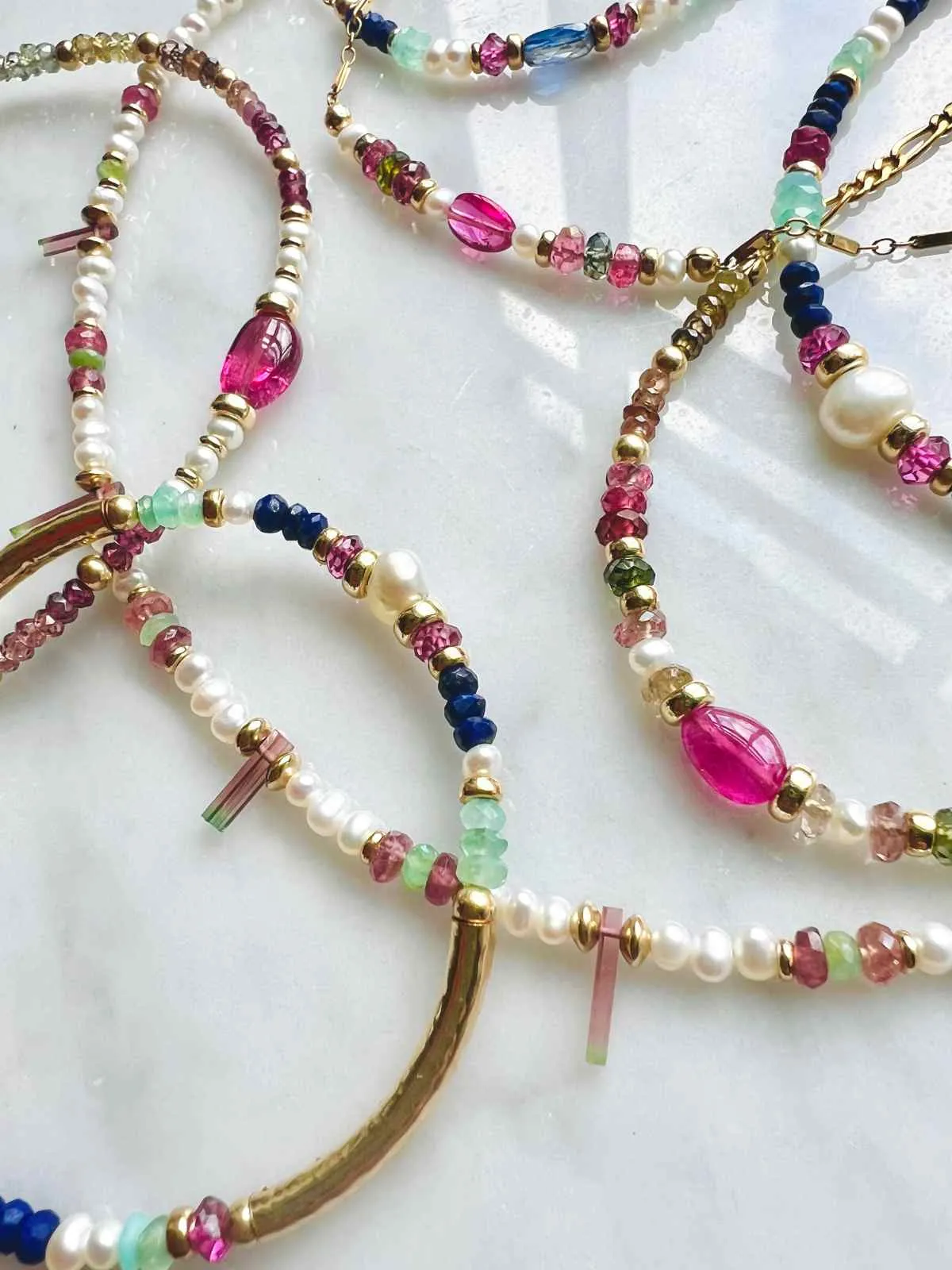 Tourmaline Gemstone Bead Necklace