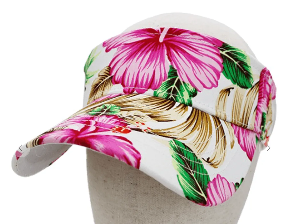 Tropical Hibiscus Sun Visor Hat