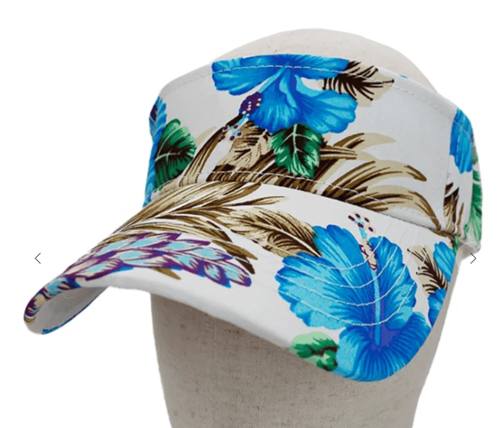 Tropical Hibiscus Sun Visor Hat