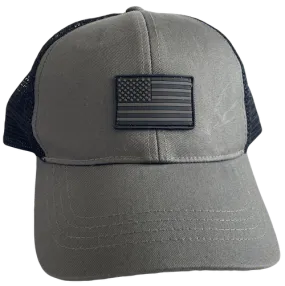 Trucker Hat Black/Gray with US Flag
