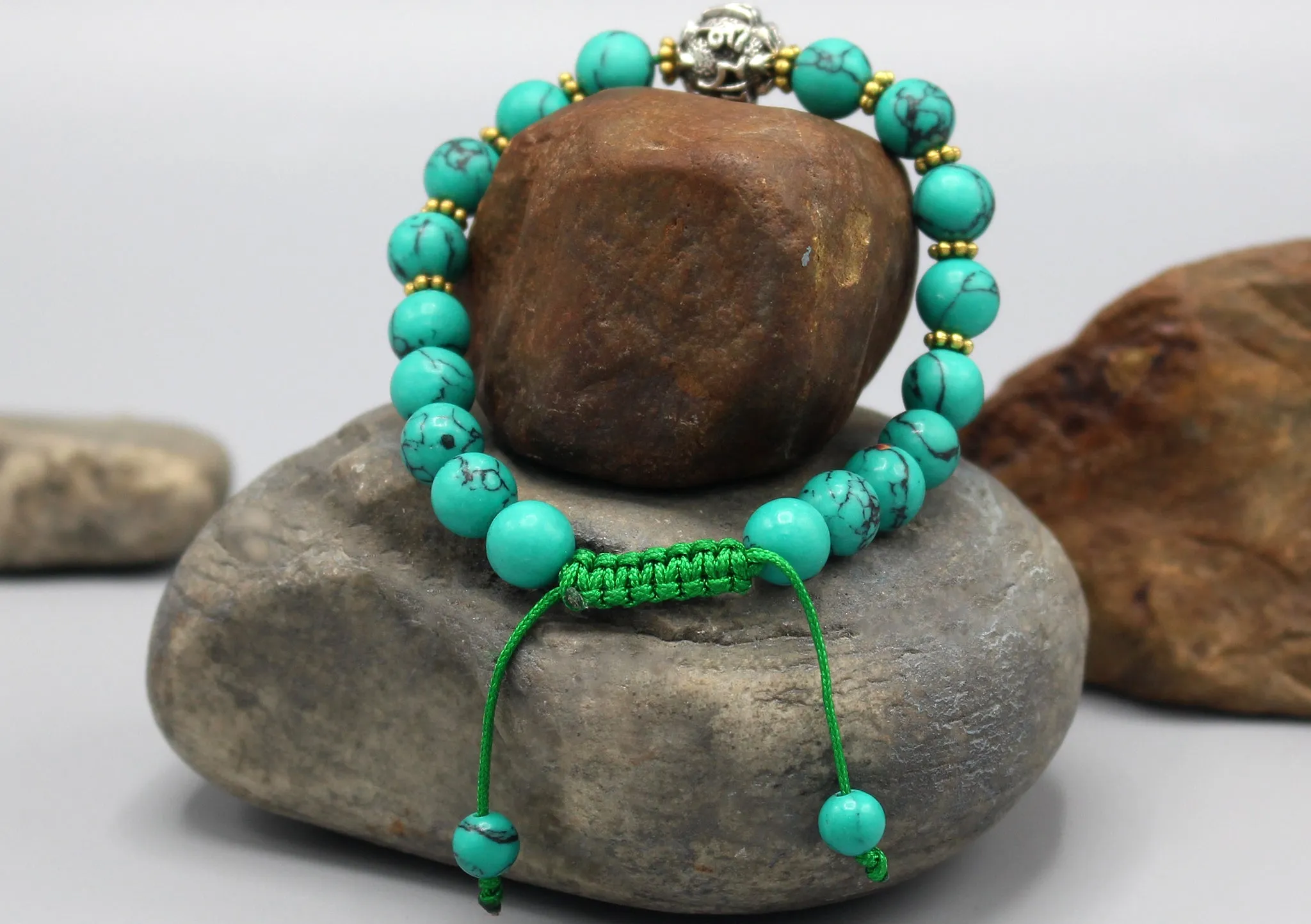 Turquoise Beads Tibetan Charm Bracelet