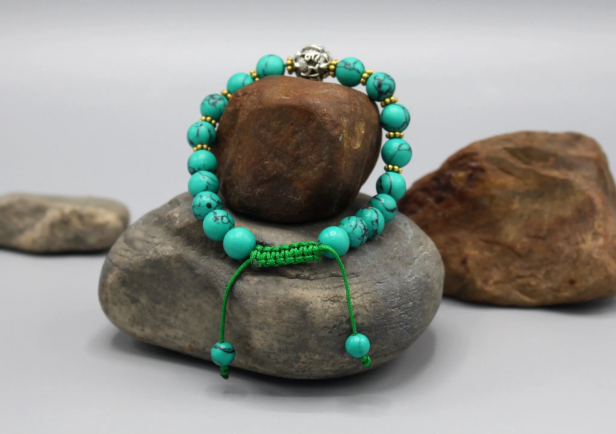 Turquoise Beads Tibetan Charm Bracelet