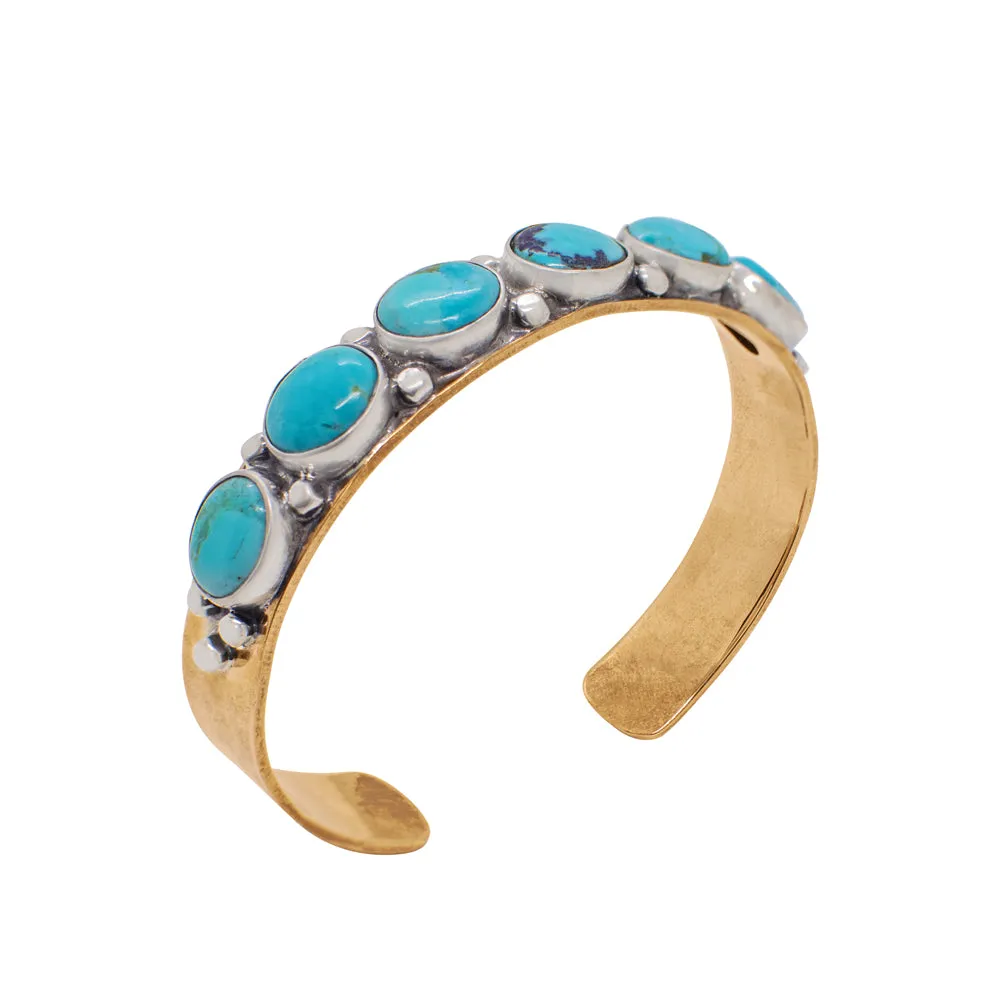 Turquoise Railroad Bracelet in Blue Turquoise | Available to Ship January 14, 2025