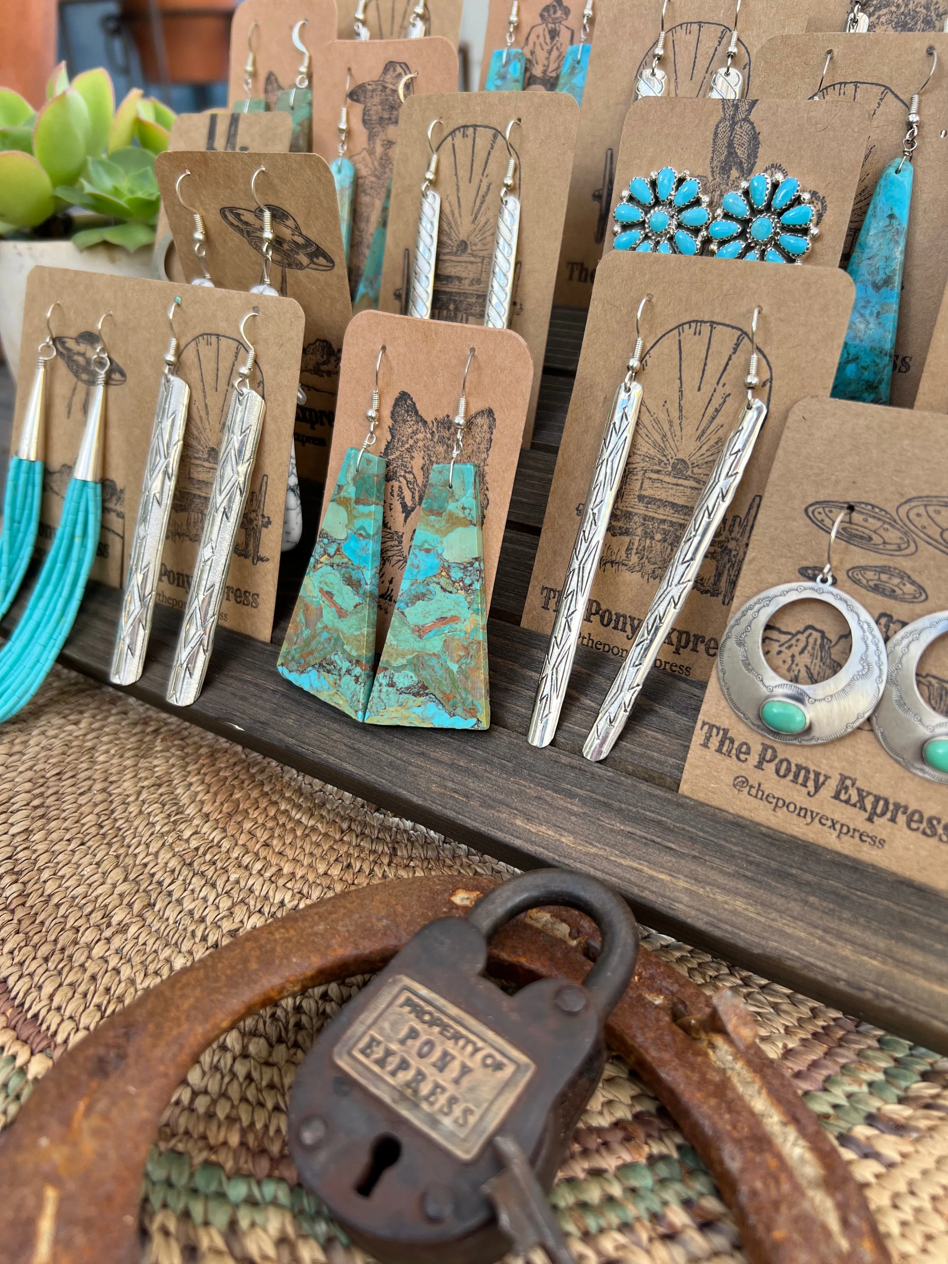 Turquoise Slab Earrings