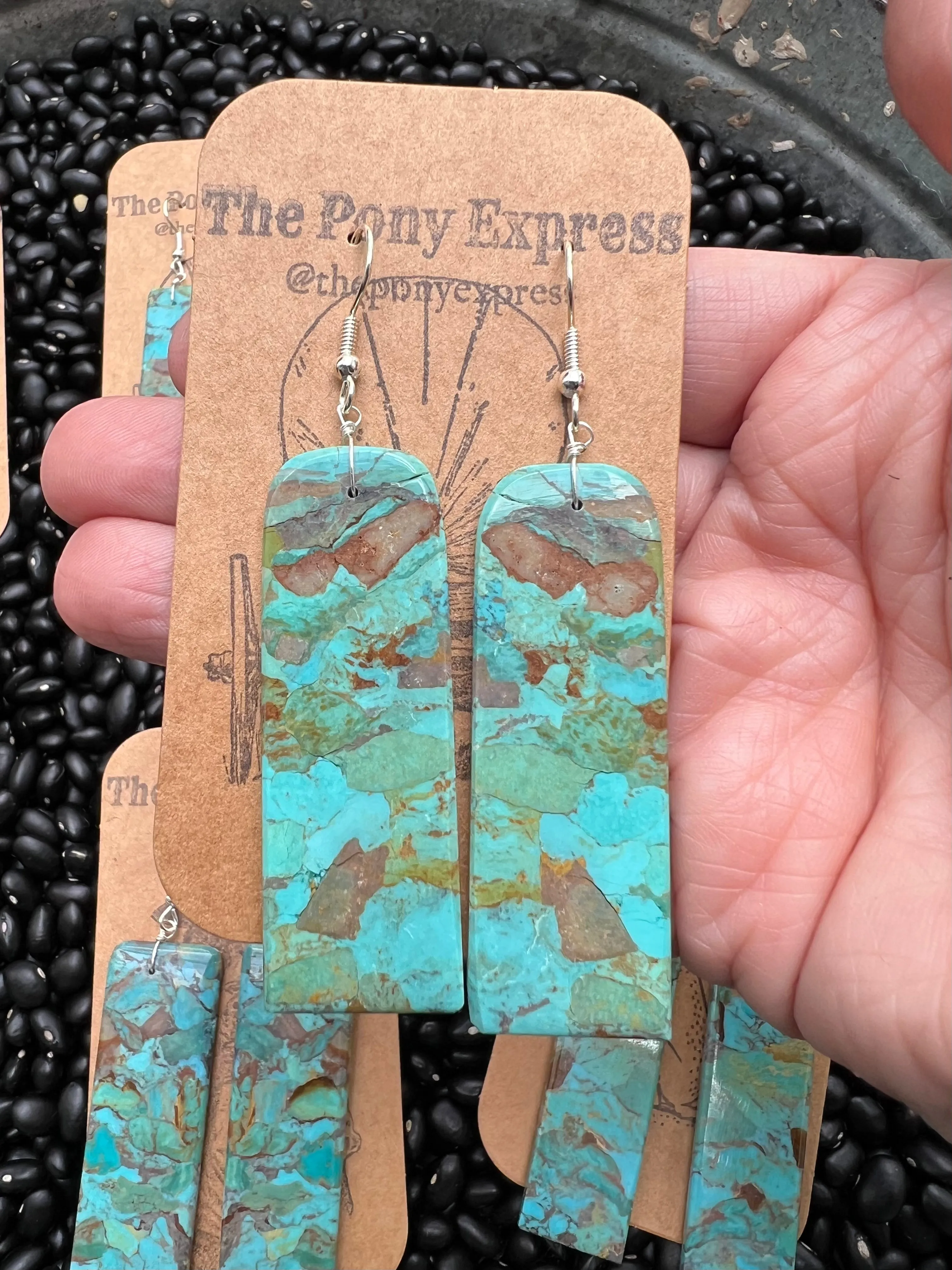 Turquoise Slab Earrings