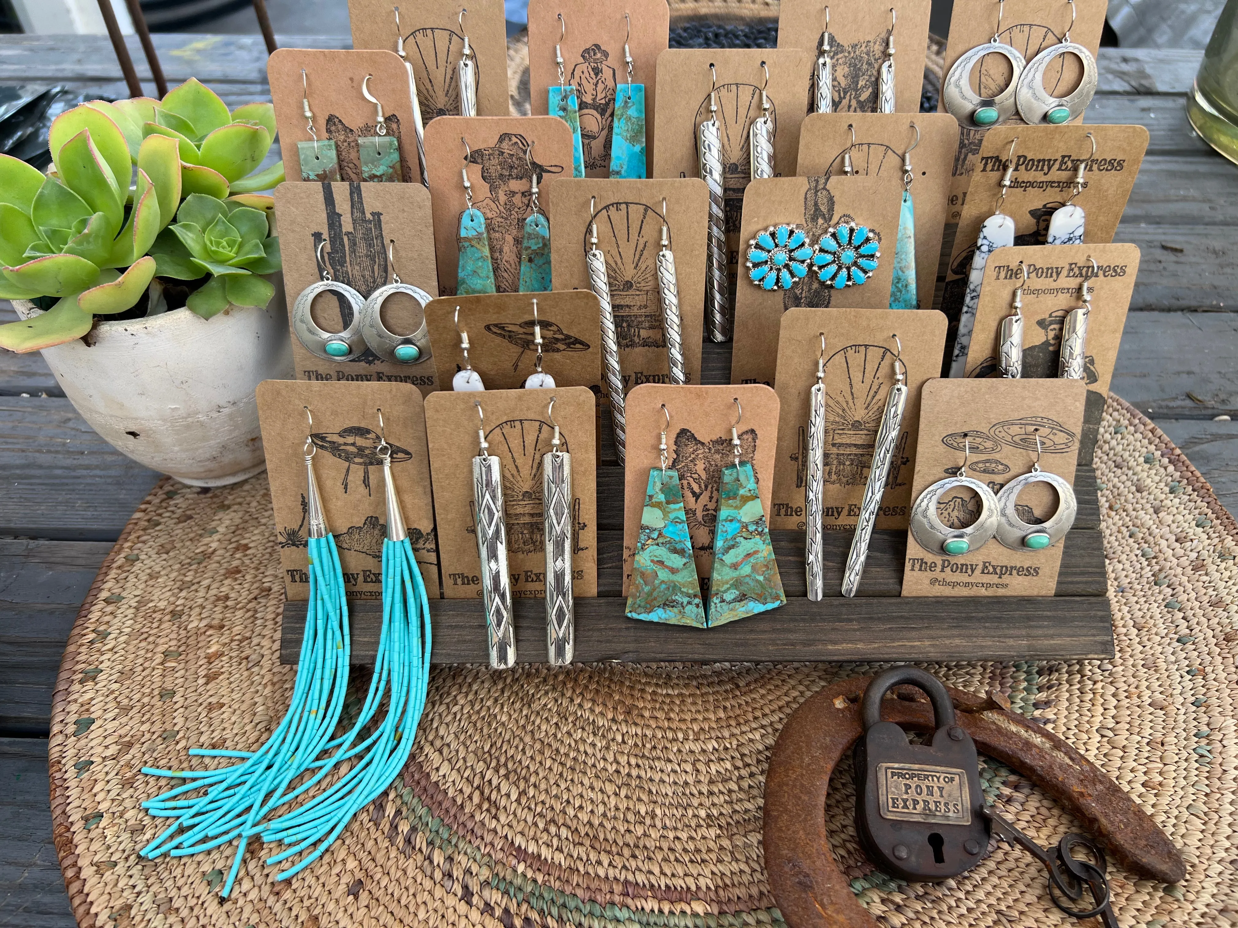 Turquoise Slab Earrings