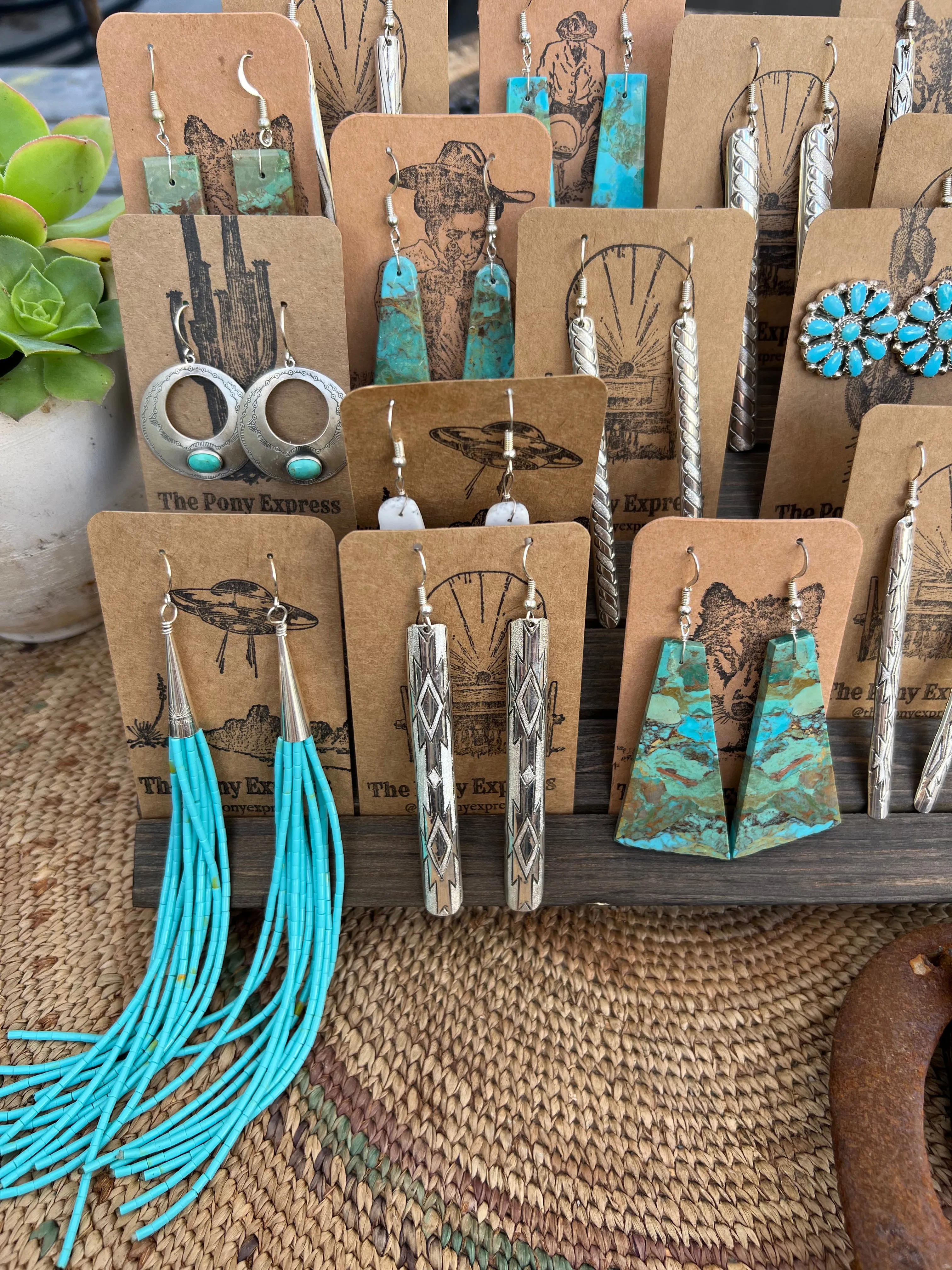 Turquoise Slab Earrings