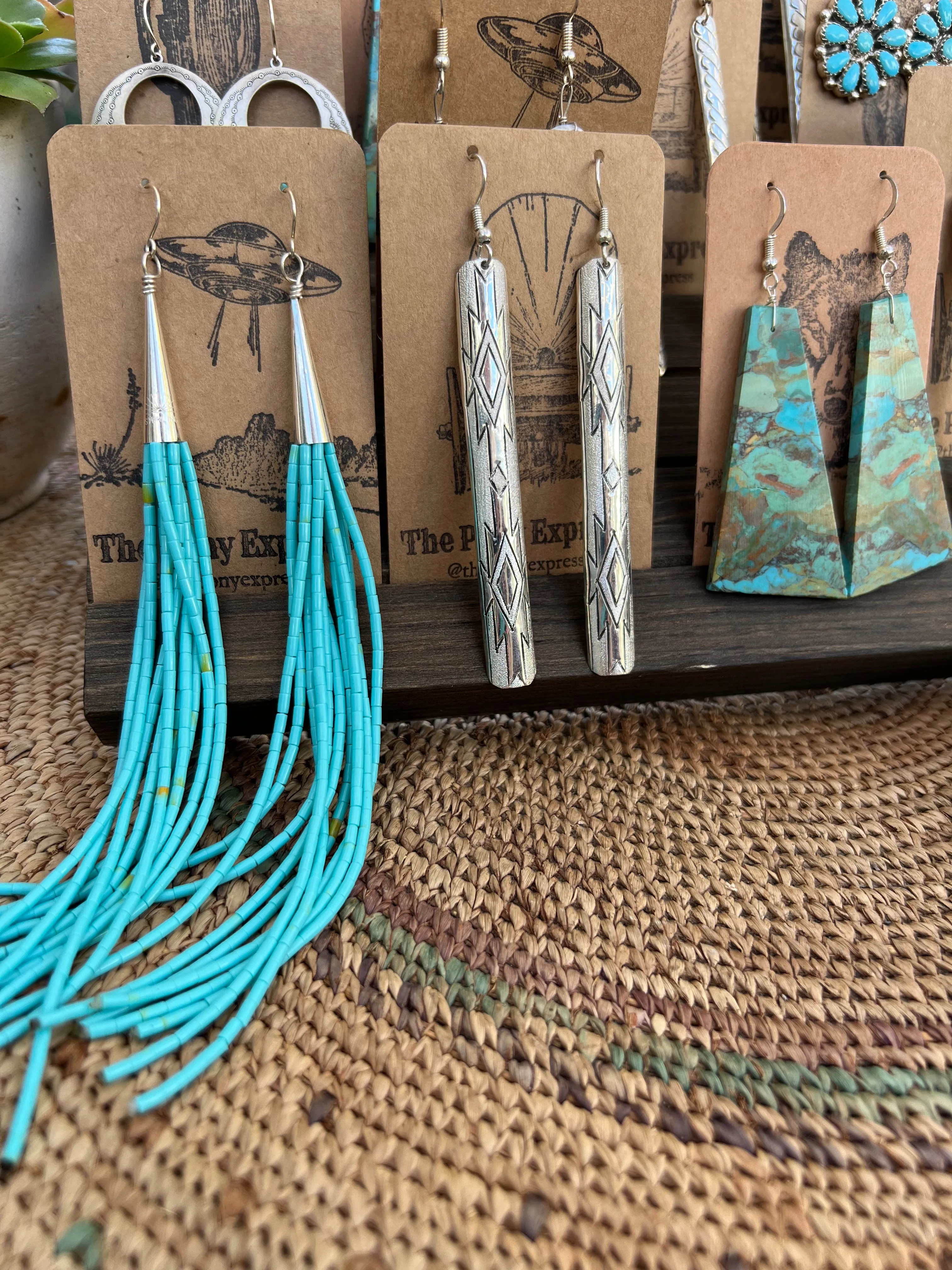Turquoise Slab Earrings