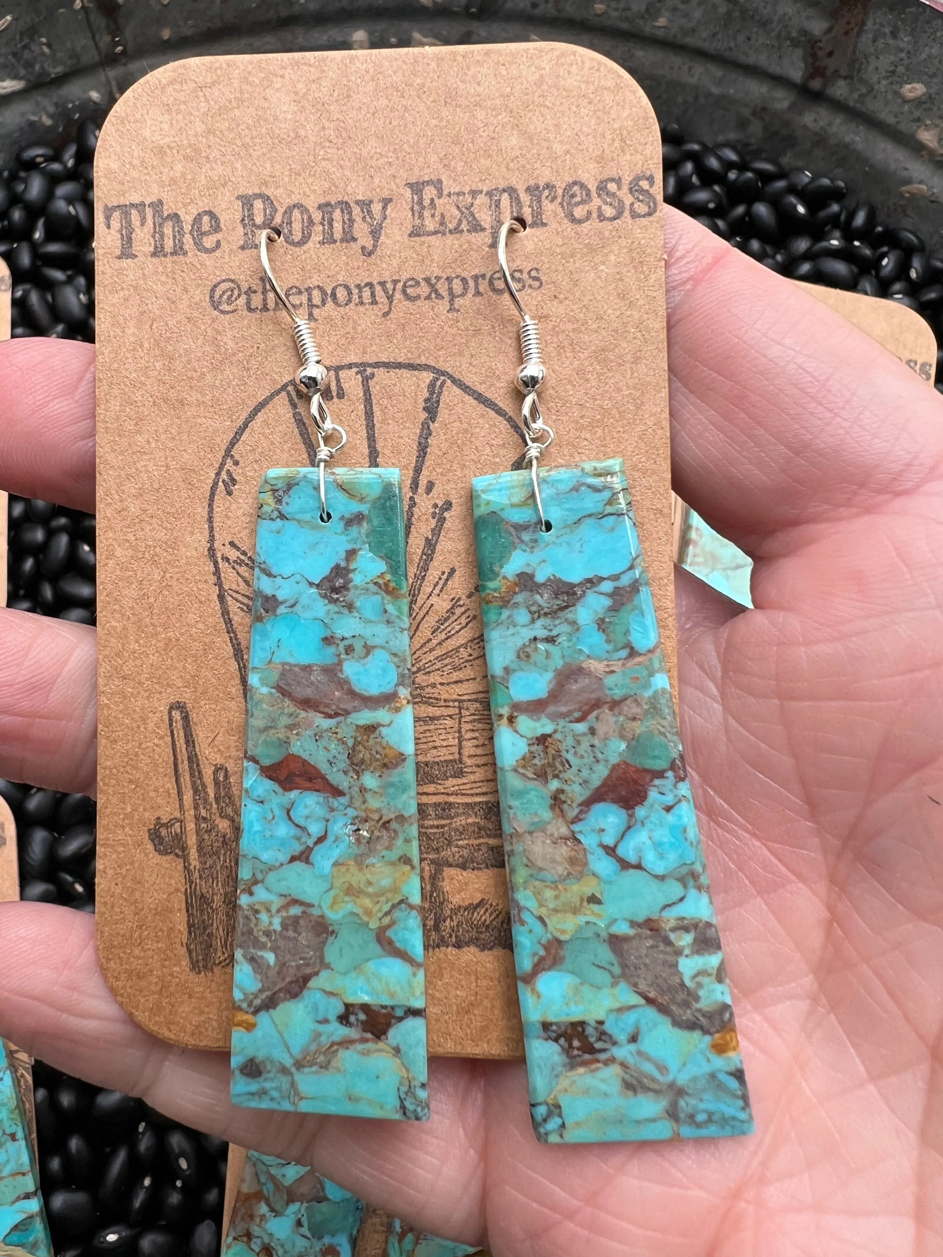 Turquoise Slab Earrings