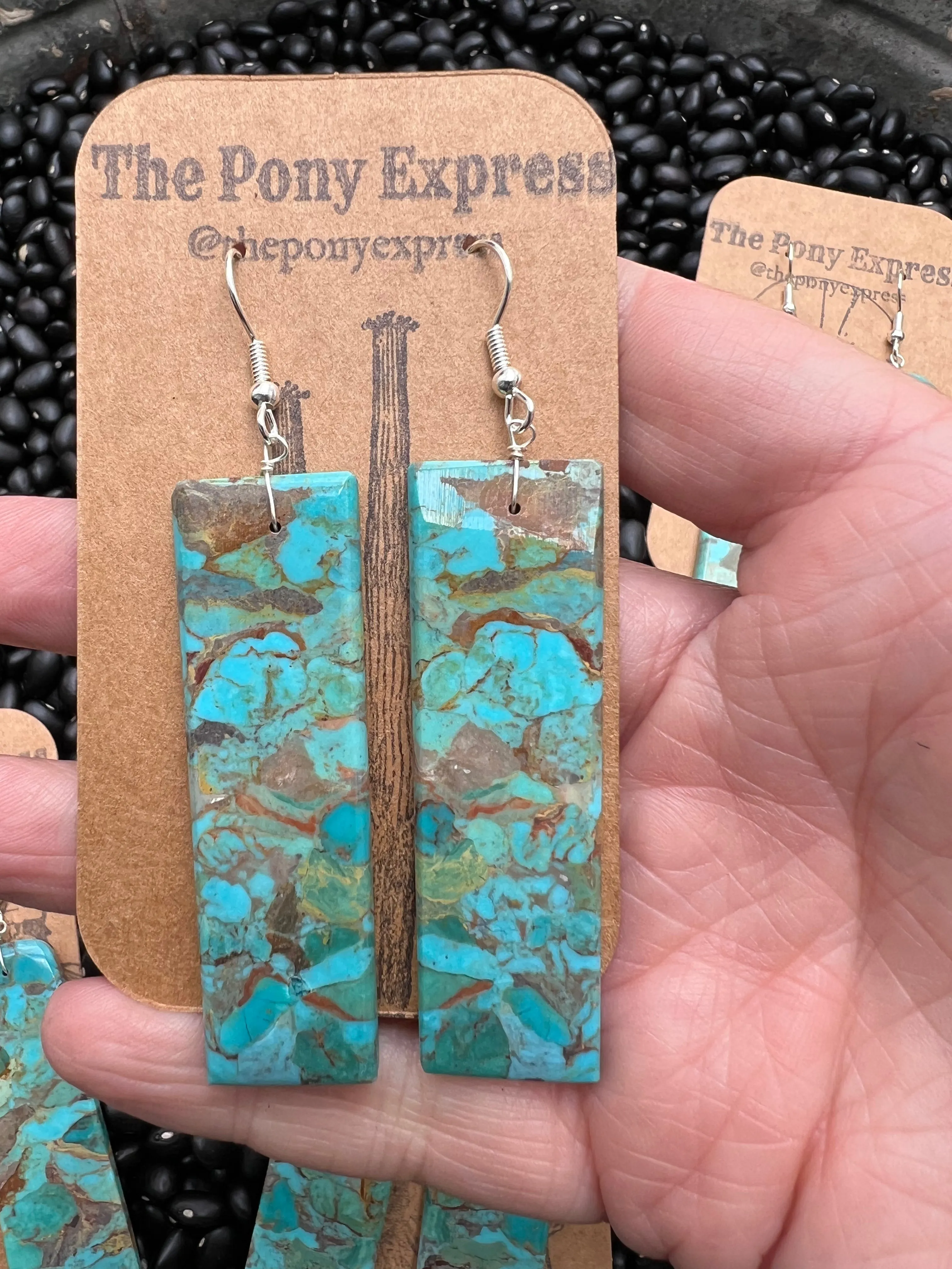 Turquoise Slab Earrings