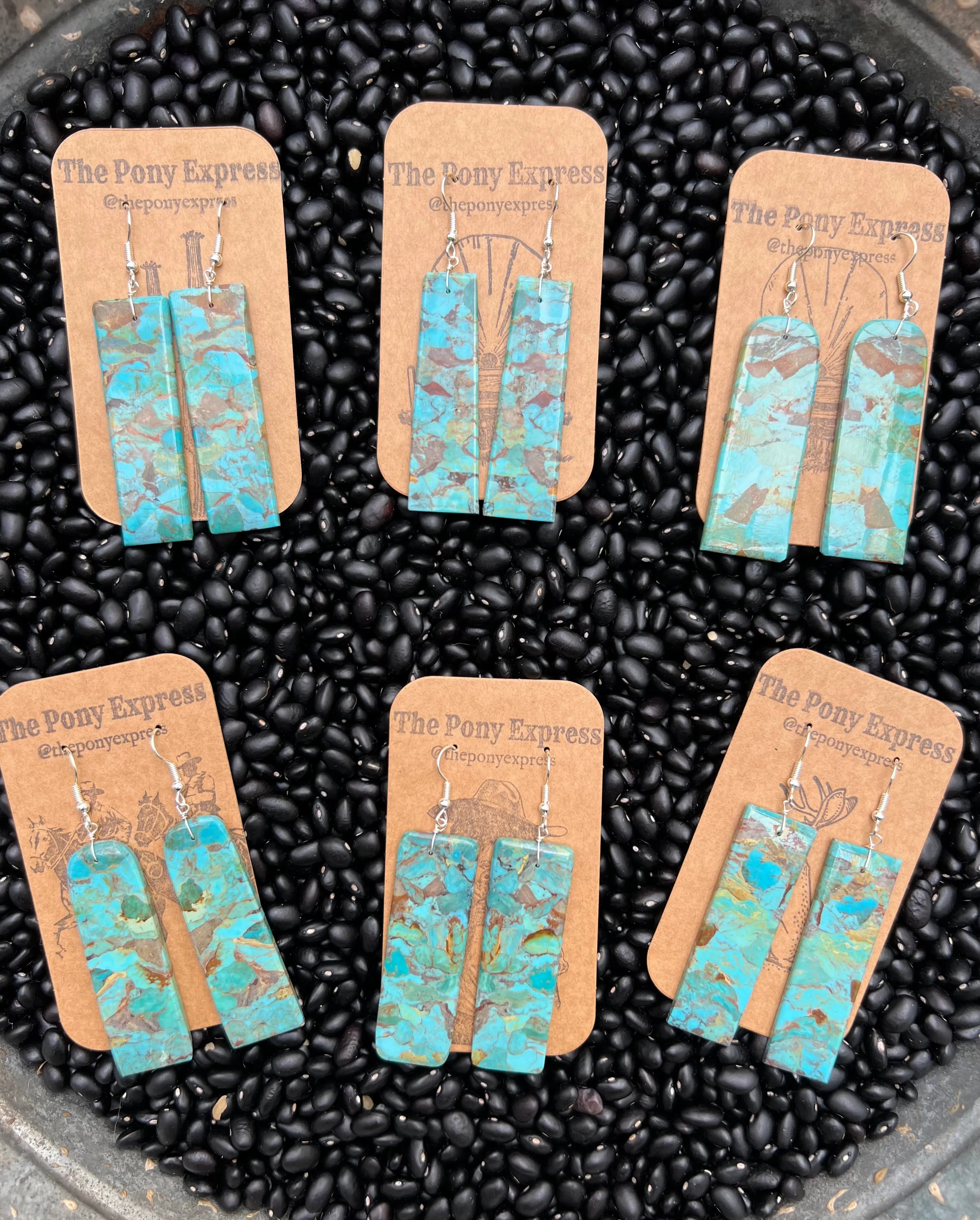 Turquoise Slab Earrings