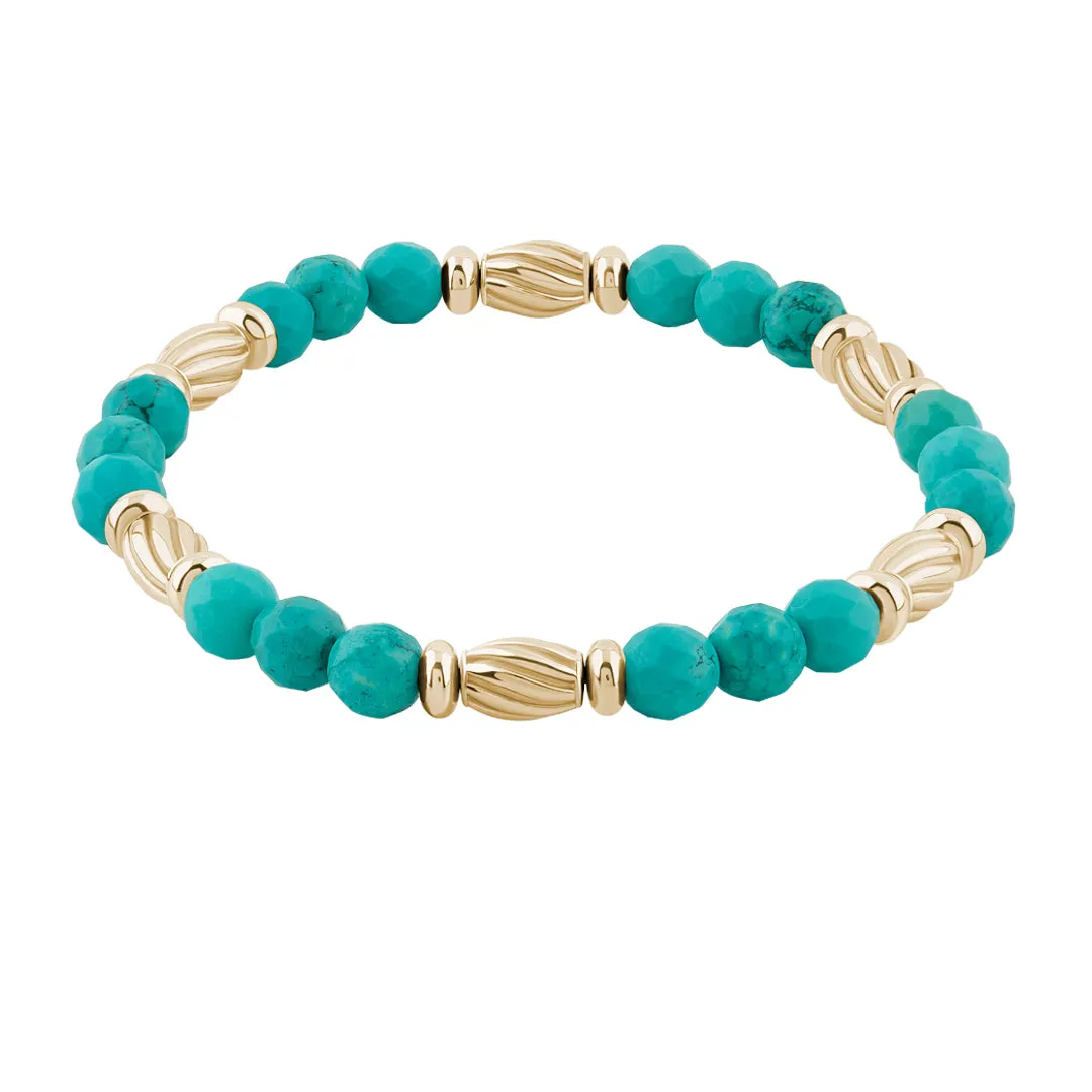 Twist Faceted Beaded Bracelet in Silver