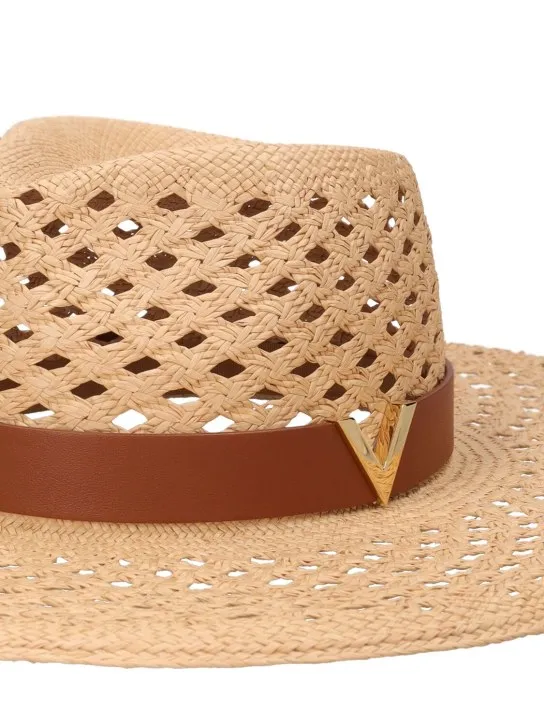 Valentino Garavani   Large V Signature brimmed panama hat 