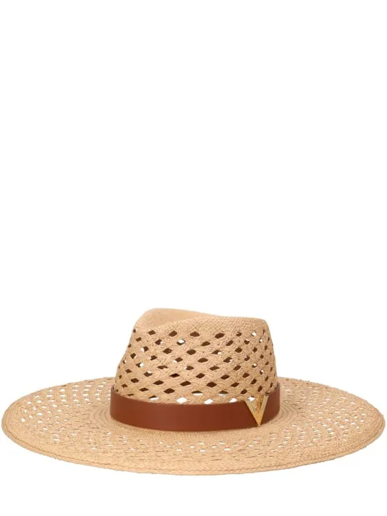 Valentino Garavani   Large V Signature brimmed panama hat 