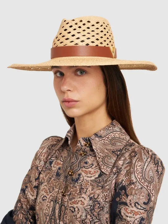 Valentino Garavani   Large V Signature brimmed panama hat 