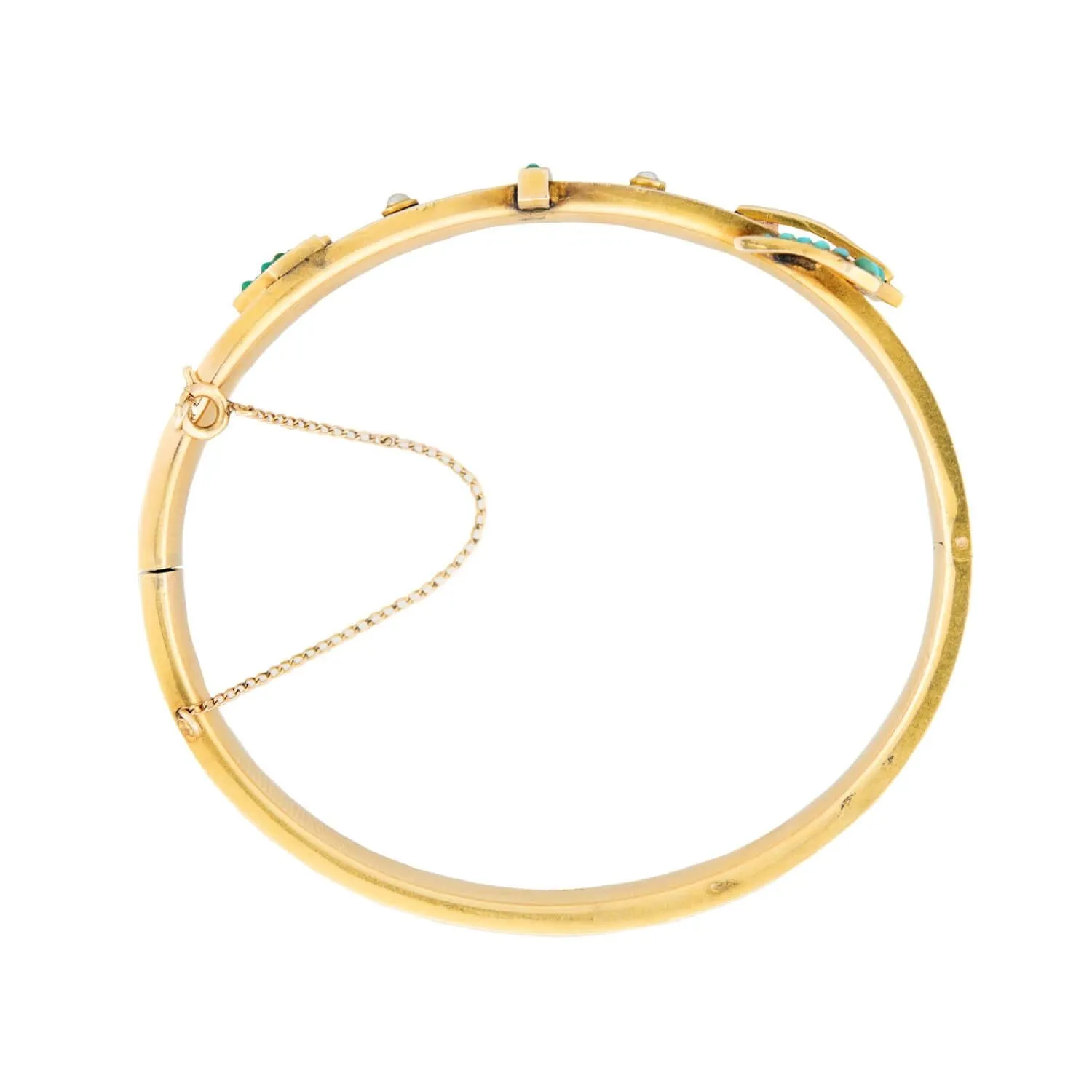 Victorian 14k Turquoise Buckle Bracelet