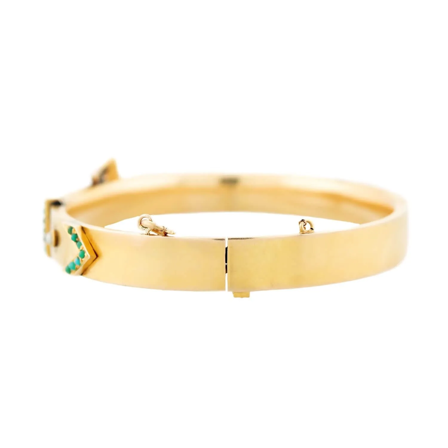 Victorian 14k Turquoise Buckle Bracelet