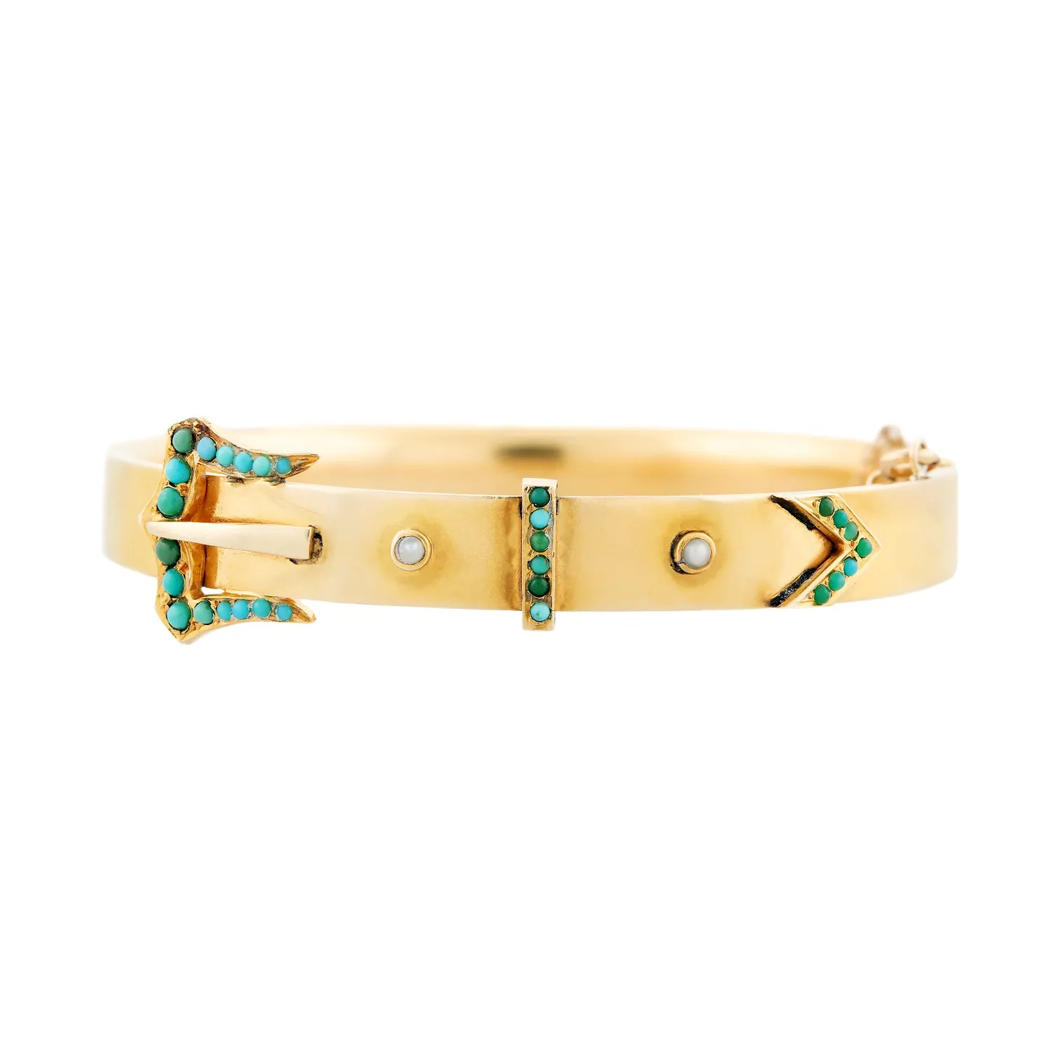 Victorian 14k Turquoise Buckle Bracelet
