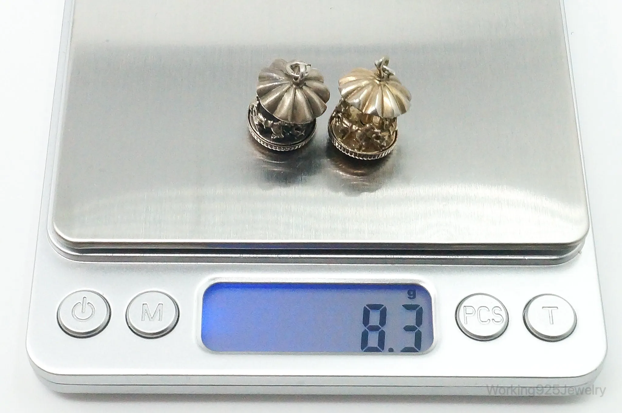 Vintage Antique Horse Merry-Go-Round Carousel Moving Sterling Silver Charms Set