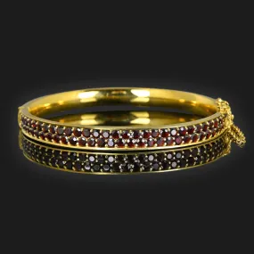 Vintage Two Row Garnet Bracelet Bangle