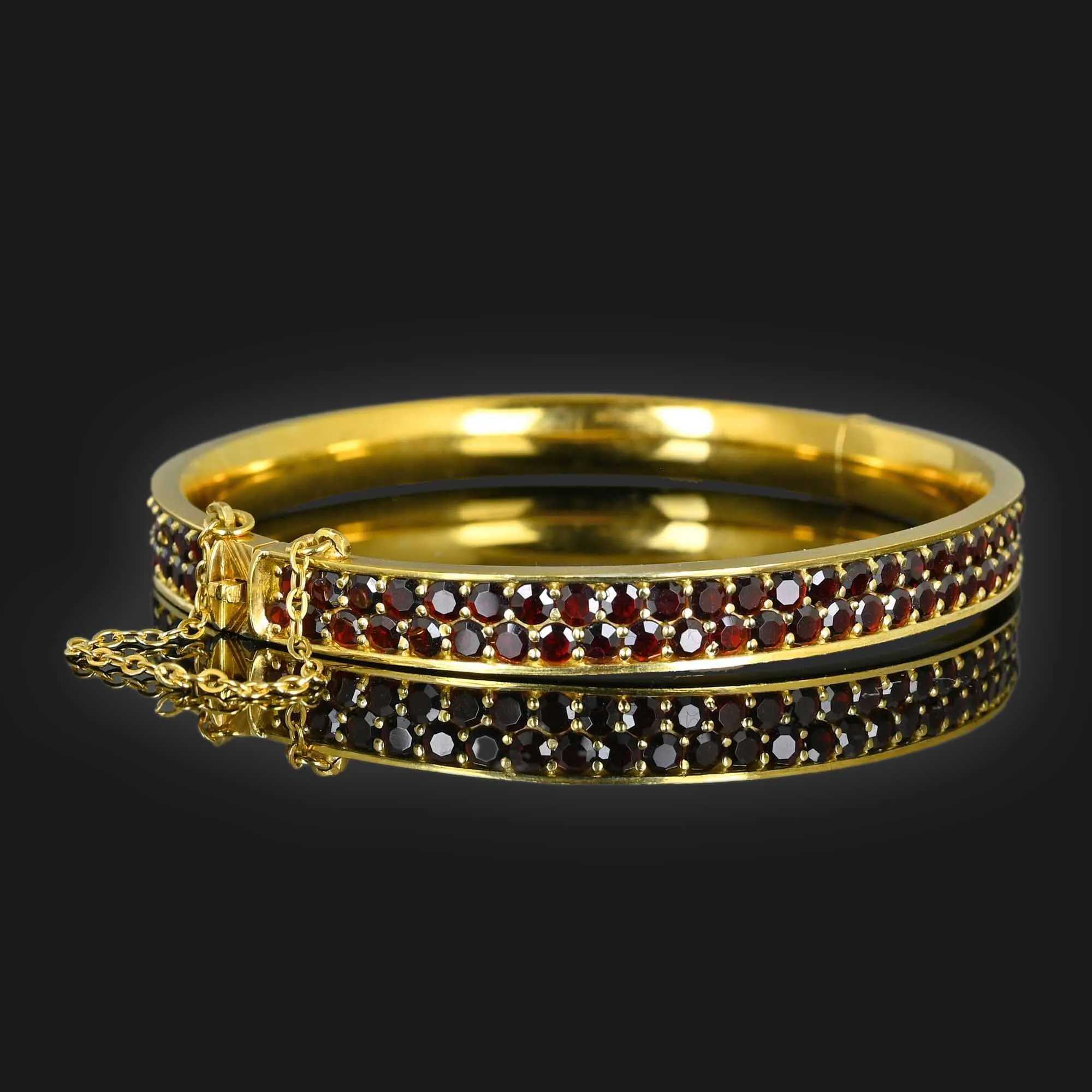 Vintage Two Row Garnet Bracelet Bangle