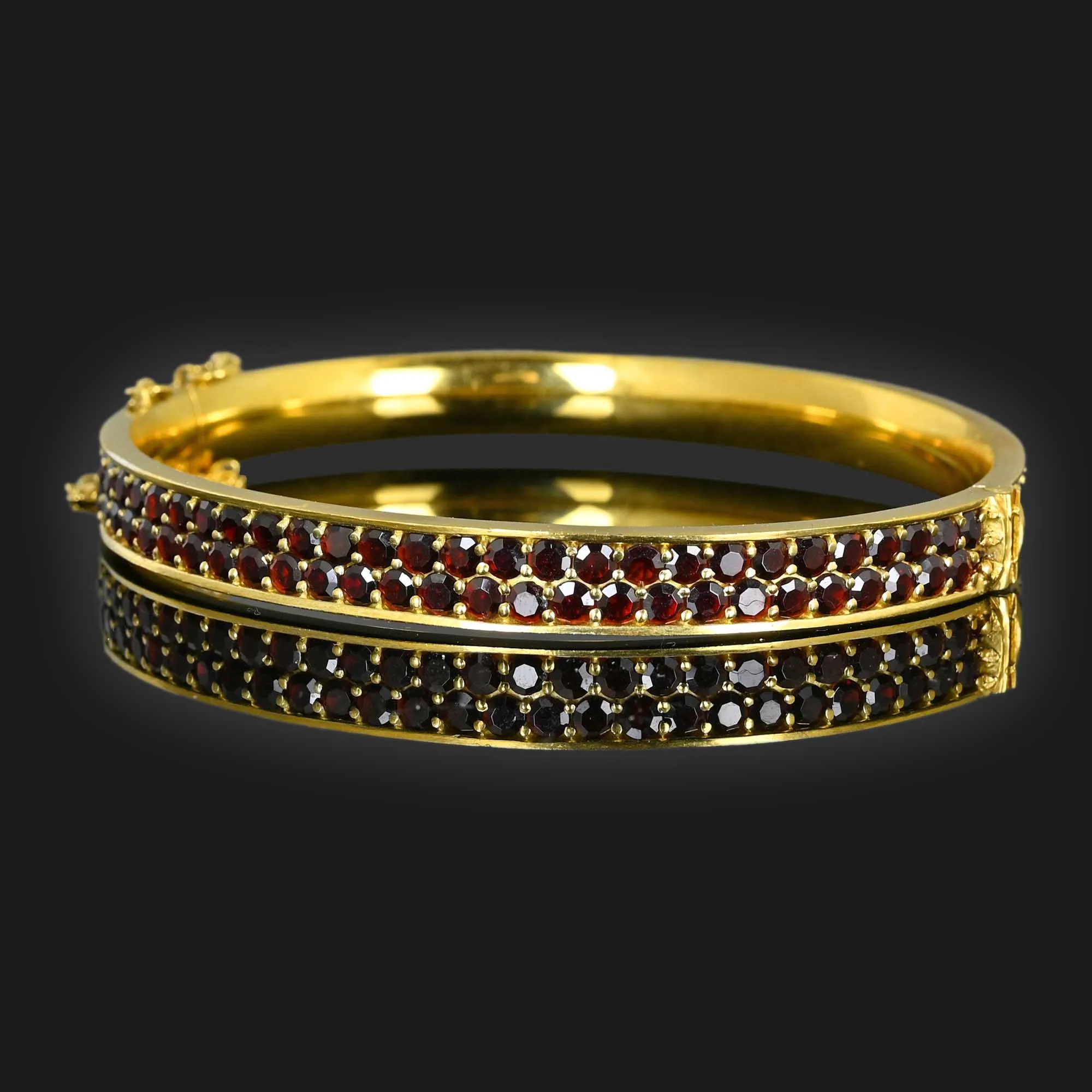Vintage Two Row Garnet Bracelet Bangle