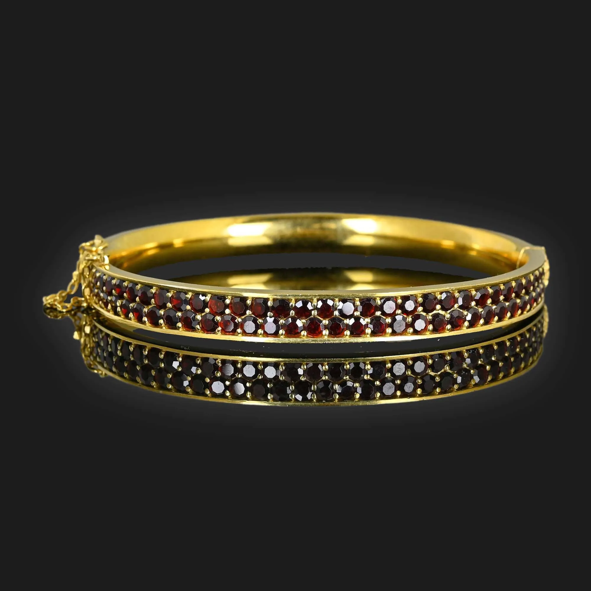 Vintage Two Row Garnet Bracelet Bangle