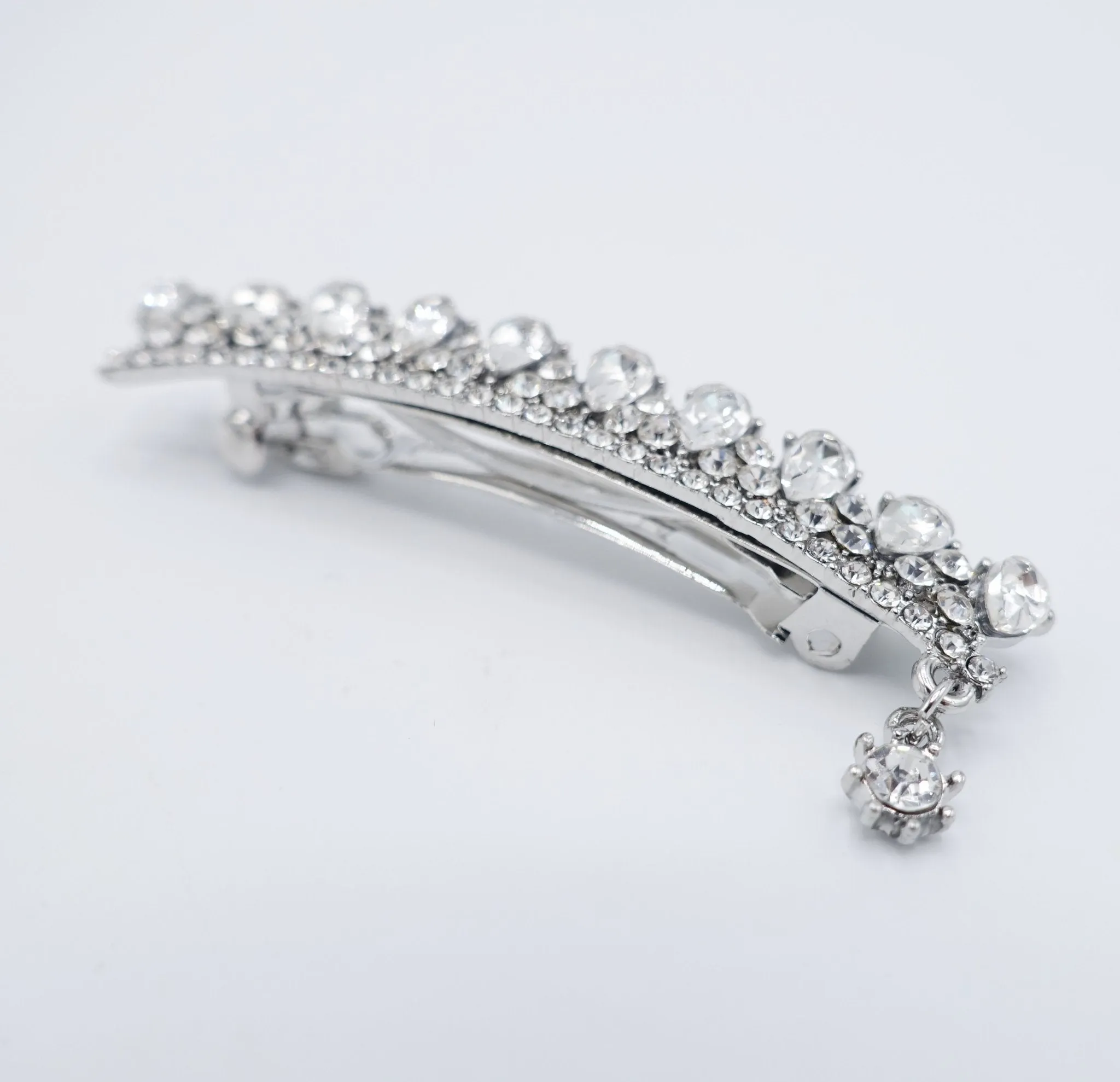 water drop rhinestone hair barrette crown motif half-up half down women hair accessory
