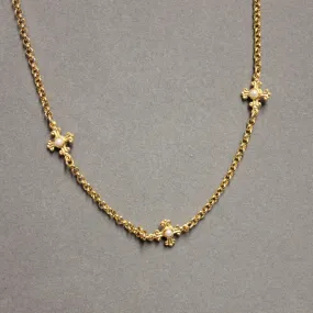 Weisinger Designs - N157P CROSS PEARL NECKLACE